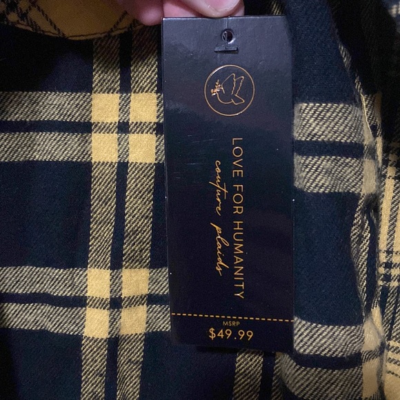 Yellow and black never worn flannel size small - Picture 2 of 2